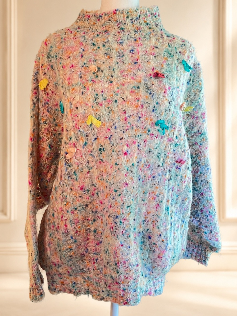 Vintage Wool-Blend Italian Confetti Sweater - Large